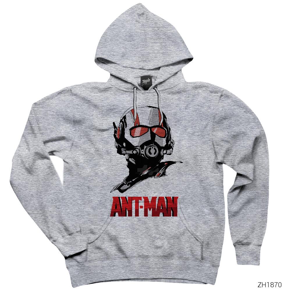 Ant-Man Mask Gri Kapşonlu Sweatshirt Hoodie