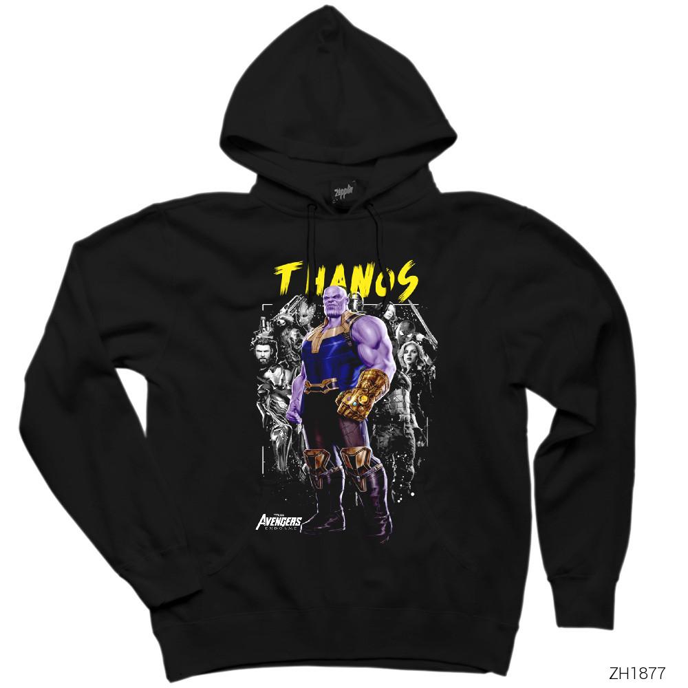 Avengers Thanos Siyah Kapşonlu Sweatshirt Hoodie