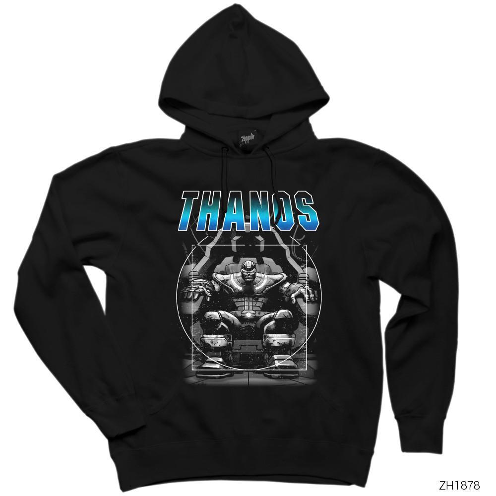 Avengers Thanos Commander Siyah Kapşonlu Sweatshirt Hoodie