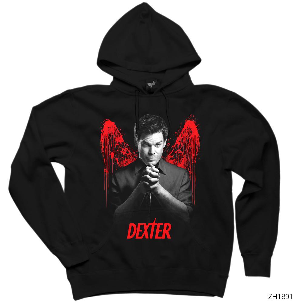 Dexter Blood Wings Siyah Kapşonlu Sweatshirt Hoodie