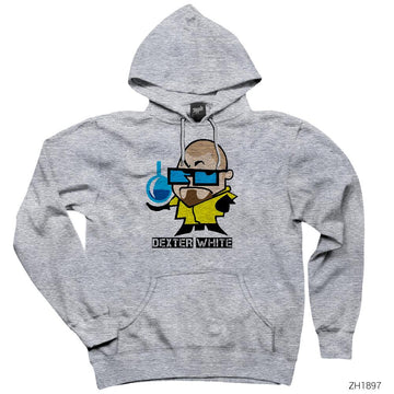 Dexter White Gri Kapşonlu Sweatshirt Hoodie