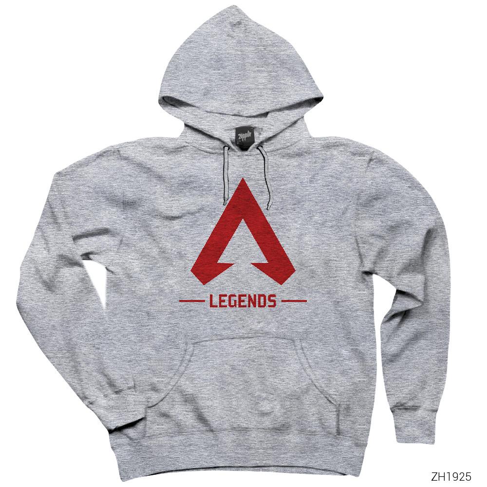 Apex Legends T Shirt Merch Icon Gri Kapşonlu Sweatshirt Hoodie