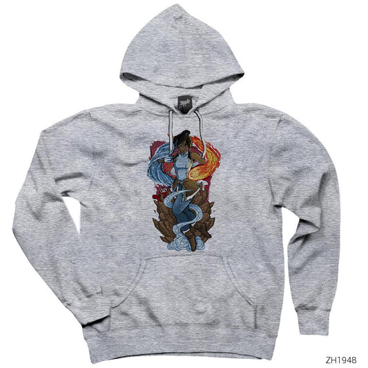 Avatar Of The Water Tribe Gri Kapşonlu Sweatshirt Hoodie