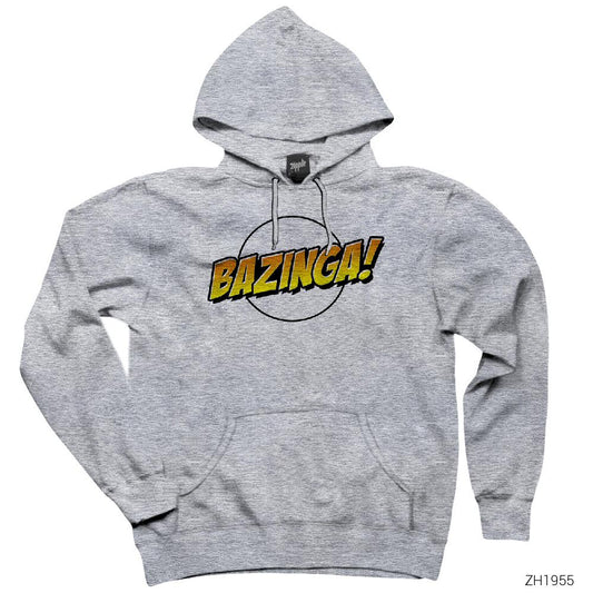 Bazinga Sheldon Cooper Gri Kapşonlu Sweatshirt Hoodie