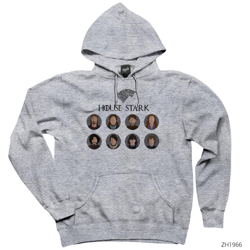 Game of Thrones House Stark Gri Kapşonlu Sweatshirt Hoodie