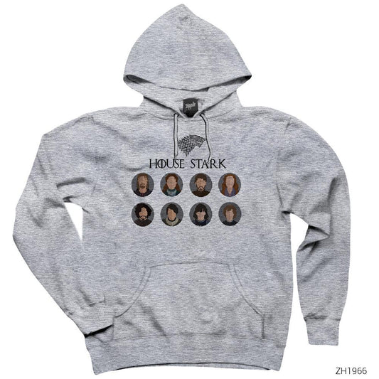Game of Thrones House Stark Gri Kapşonlu Sweatshirt Hoodie