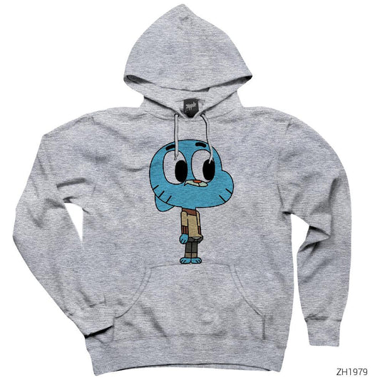 Gumball Gri Kapşonlu Sweatshirt Hoodie