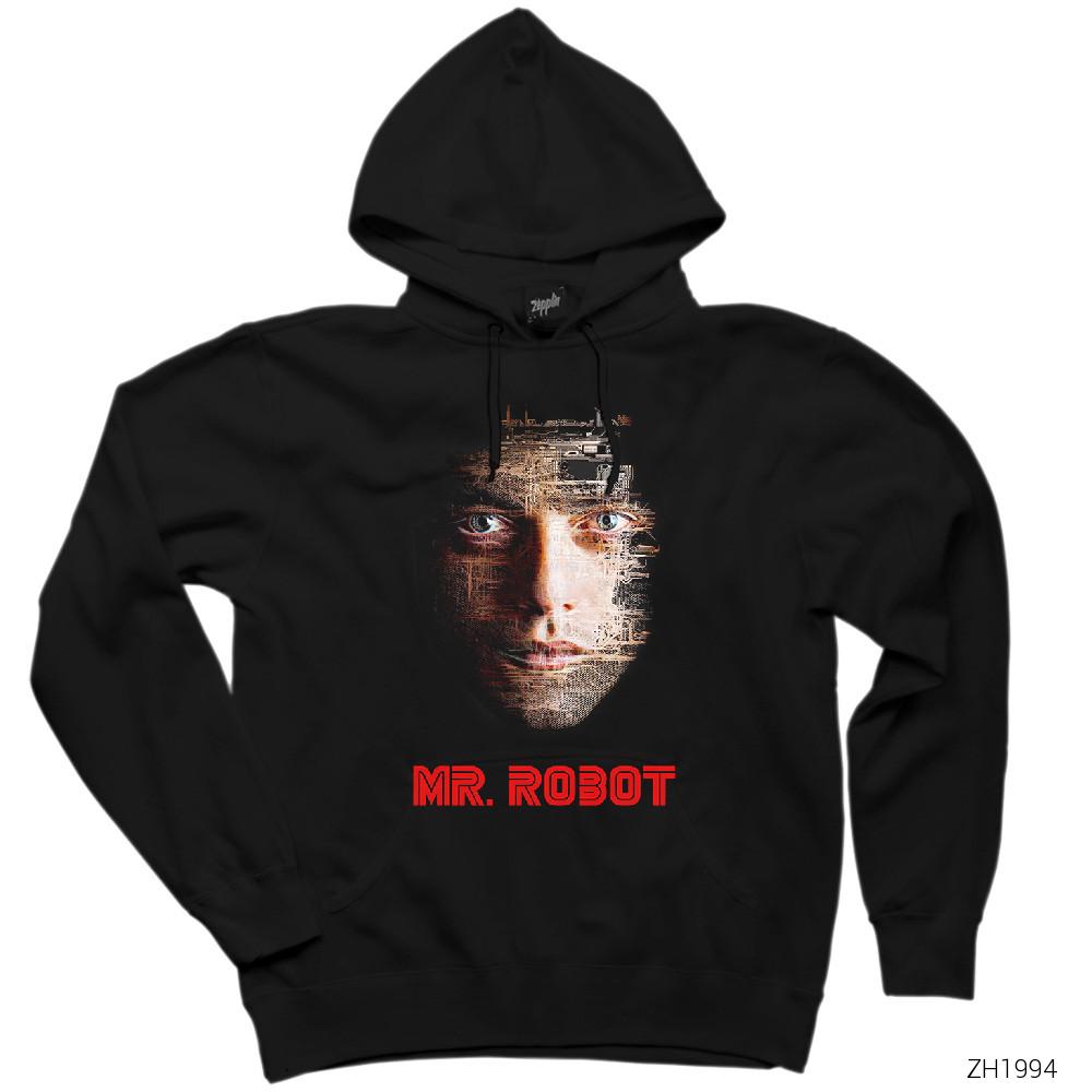 Mr Robot Elliot Motherboard Siyah Kapşonlu Sweatshirt Hoodie