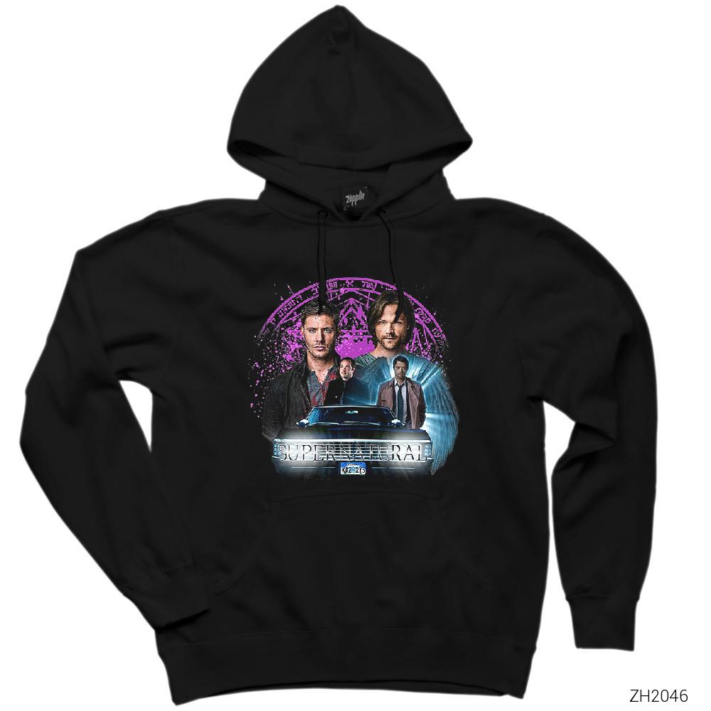 Supernatural The Roads Journey Siyah Kapşonlu Sweatshirt Hoodie