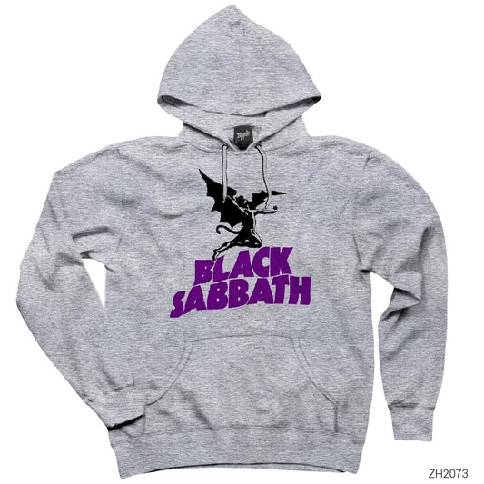 Black Sabbath Cover Gri Kapşonlu Sweatshirt Hoodie