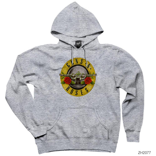 Guns N Roses Classic Gri Kapşonlu Sweatshirt Hoodie