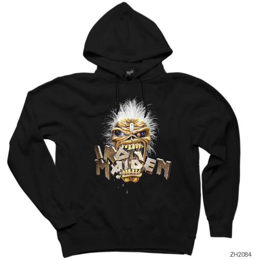 Iron Maiden Skull Siyah Kapşonlu Sweatshirt Hoodie