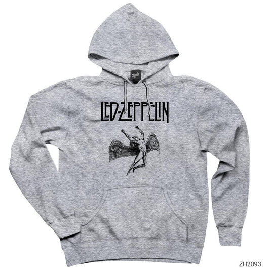 Led Zeppelin Icarus Gri Kapşonlu Sweatshirt Hoodie