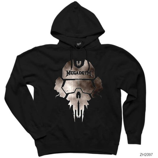 Megadeth Steel Skull Siyah Kapşonlu Sweatshirt Hoodie