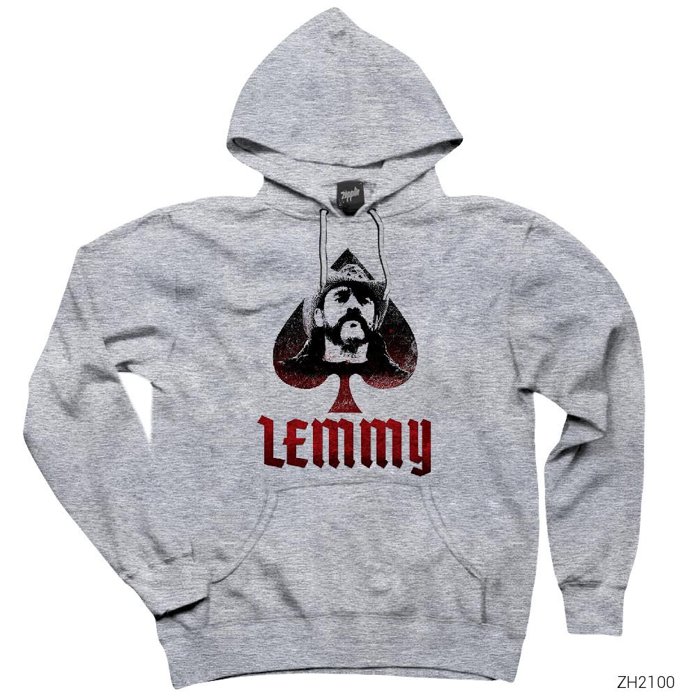 Motörhead Lemmy Gri Kapşonlu Sweatshirt Hoodie