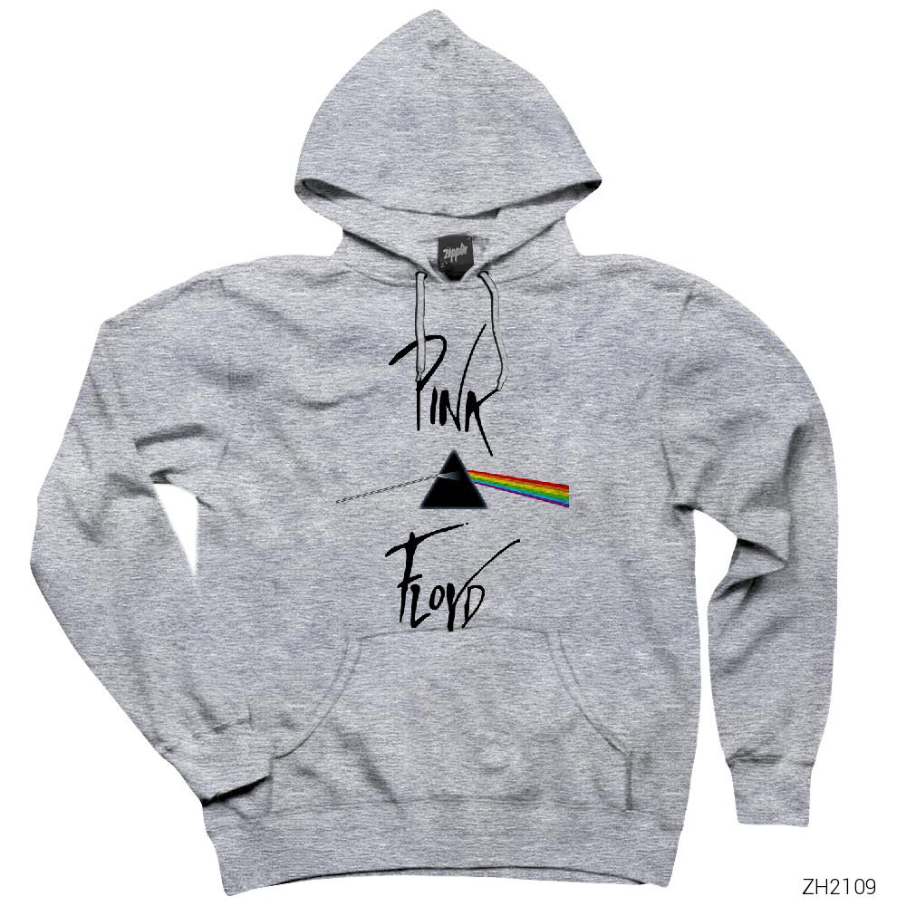 Pink Floyd Dark Side of Moon White Gri Kapşonlu Sweatshirt Hoodie
