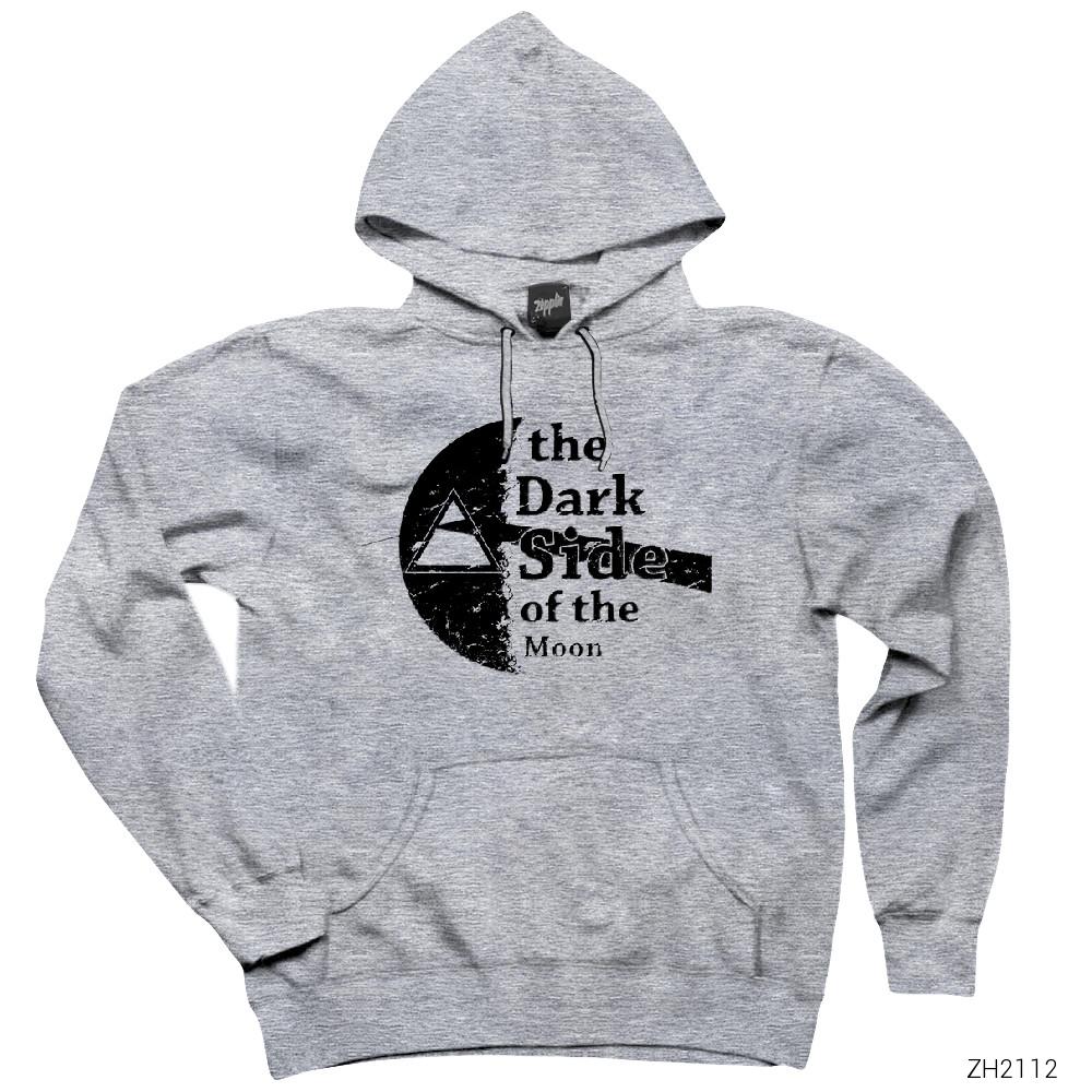 Pink Floyd Half Moon Gri Kapşonlu Sweatshirt Hoodie