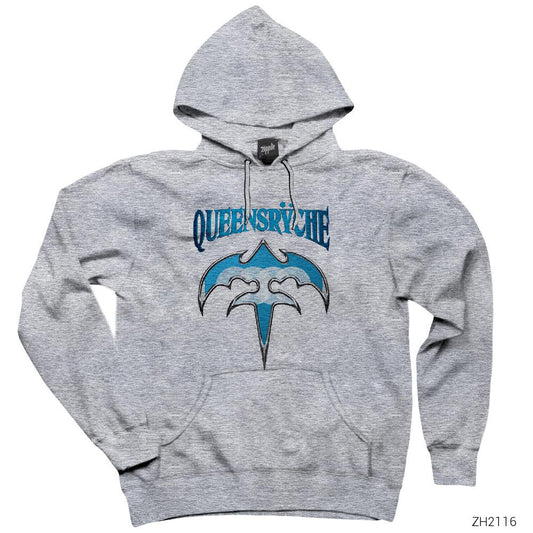 Queensrÿche Blue Gri Kapşonlu Sweatshirt Hoodie