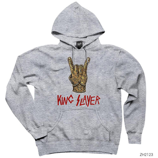 Slayer King Gri Kapşonlu Sweatshirt Hoodie