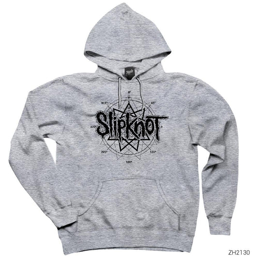 Slipknot Pentagram Gri Kapşonlu Sweatshirt Hoodie