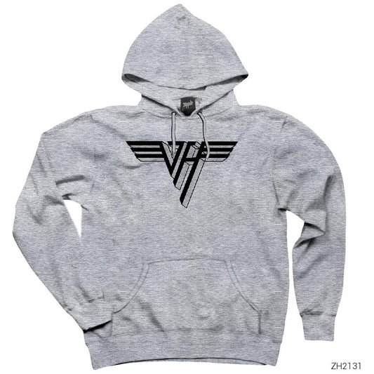 Van Halen 3D Logo Gri Kapşonlu Sweatshirt Hoodie