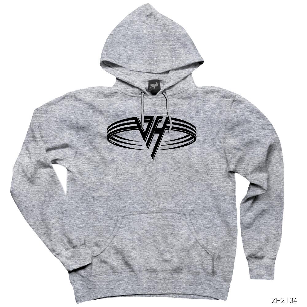 Van Halen Tribute Gri Kapşonlu Sweatshirt Hoodie