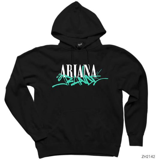 Ariana Grande Logo Siyah Kapşonlu Sweatshirt Hoodie