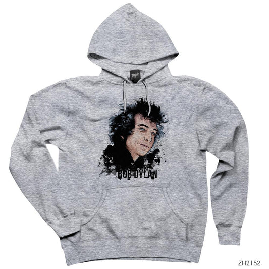 Bob Dylan Face Gri Kapşonlu Sweatshirt Hoodie