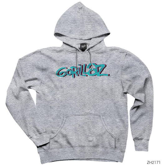 Gorillaz Gri Kapşonlu Sweatshirt Hoodie
