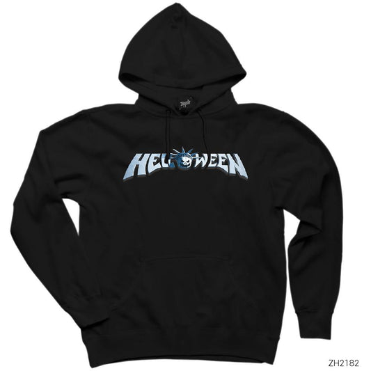 Helloween Logo Crazy Pumpkin Siyah Kapşonlu Sweatshirt Hoodie
