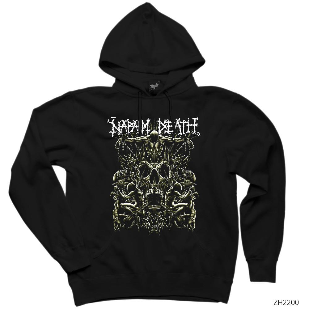 Napalm Death Chain Siyah Kapşonlu Sweatshirt Hoodie