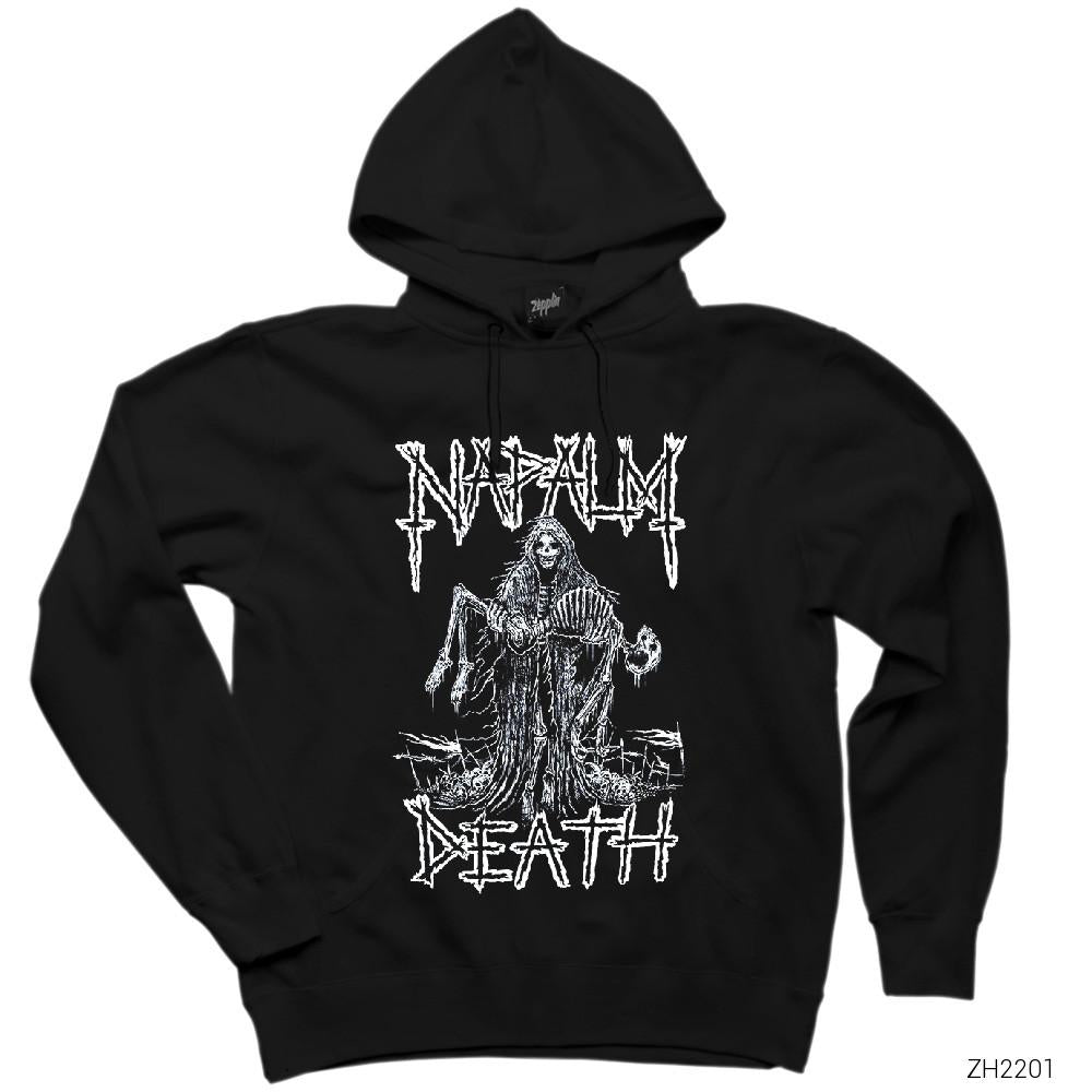 Napalm Death Skeleton Siyah Kapşonlu Sweatshirt Hoodie
