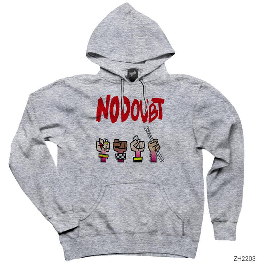 No Doubt Cartoon Gri Kapşonlu Sweatshirt Hoodie