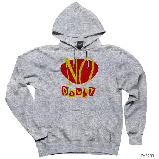No Doubt Logo Gri Kapşonlu Sweatshirt Hoodie
