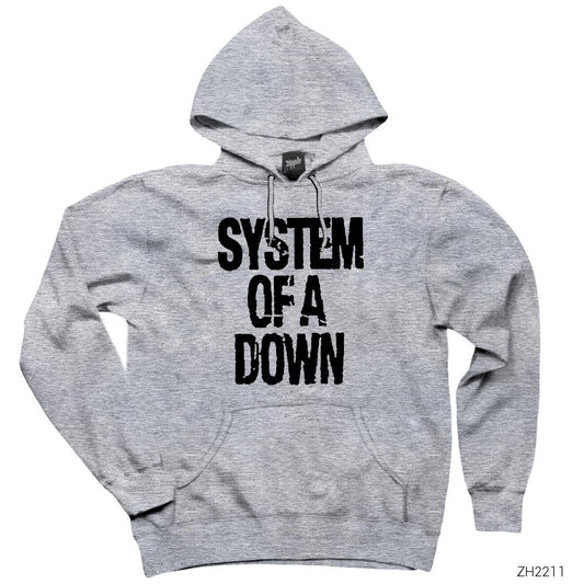 System of a Down Gri Kapşonlu Sweatshirt Hoodie