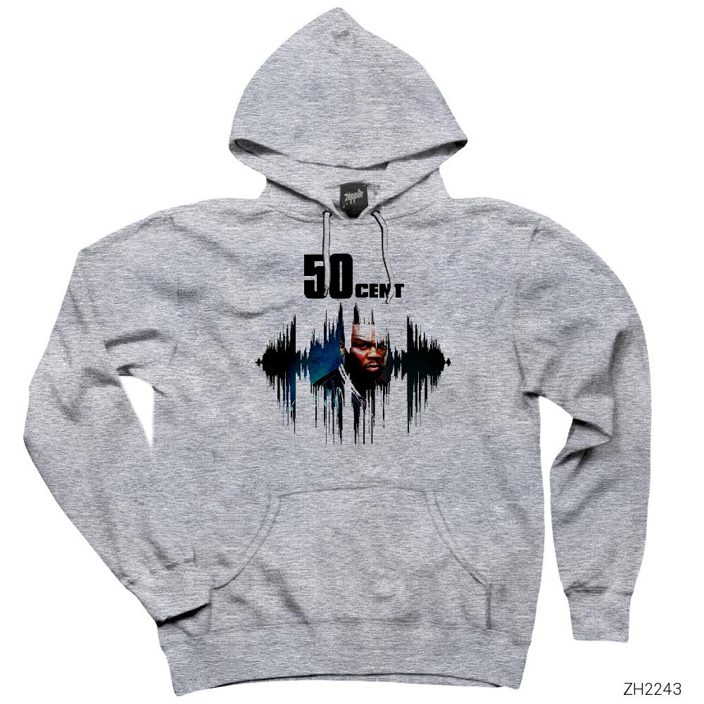 50 Cent Pulse Gri Kapşonlu Sweatshirt Hoodie