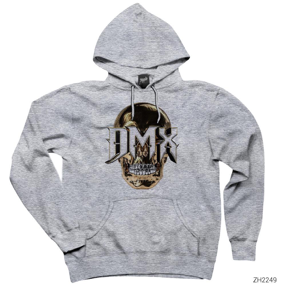 Dmx Skull Gri Kapşonlu Sweatshirt Hoodie