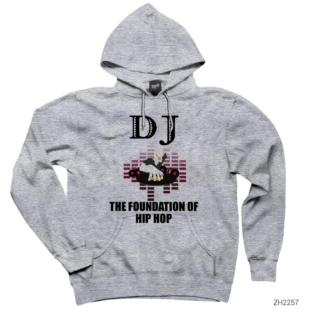 Hip-Hop Dj Gri Kapşonlu Sweatshirt Hoodie