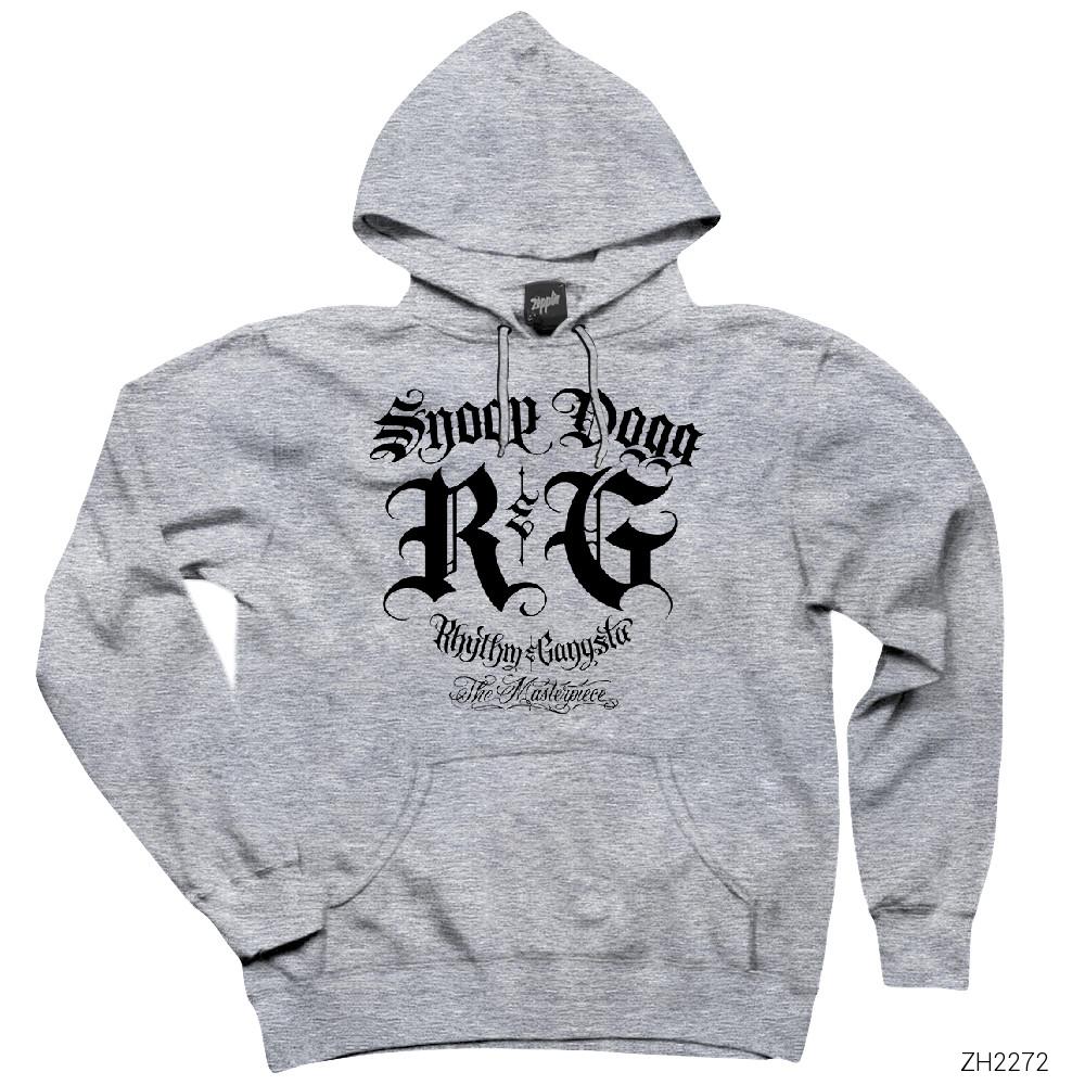 Snoop Dogg R G Gri Kapşonlu Sweatshirt Hoodie