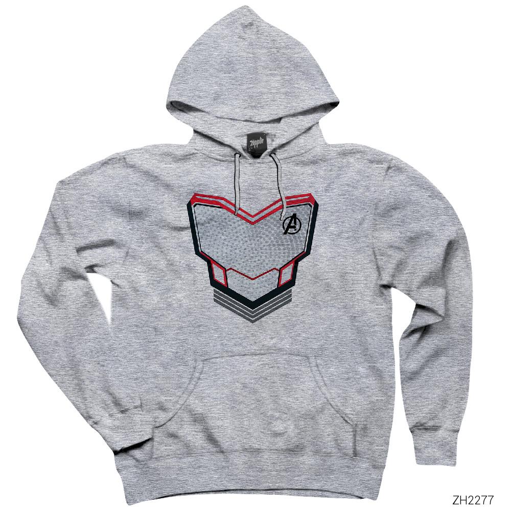 Avengers Quantum Sheild Gri Kapşonlu Sweatshirt Hoodie