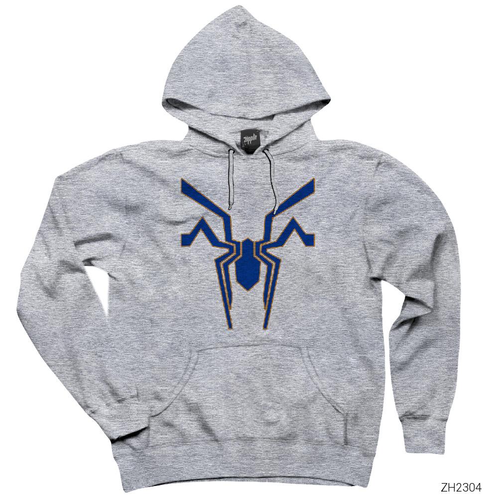 SpiderMan 2019 New Costume Gri Kapşonlu Sweatshirt Hoodie