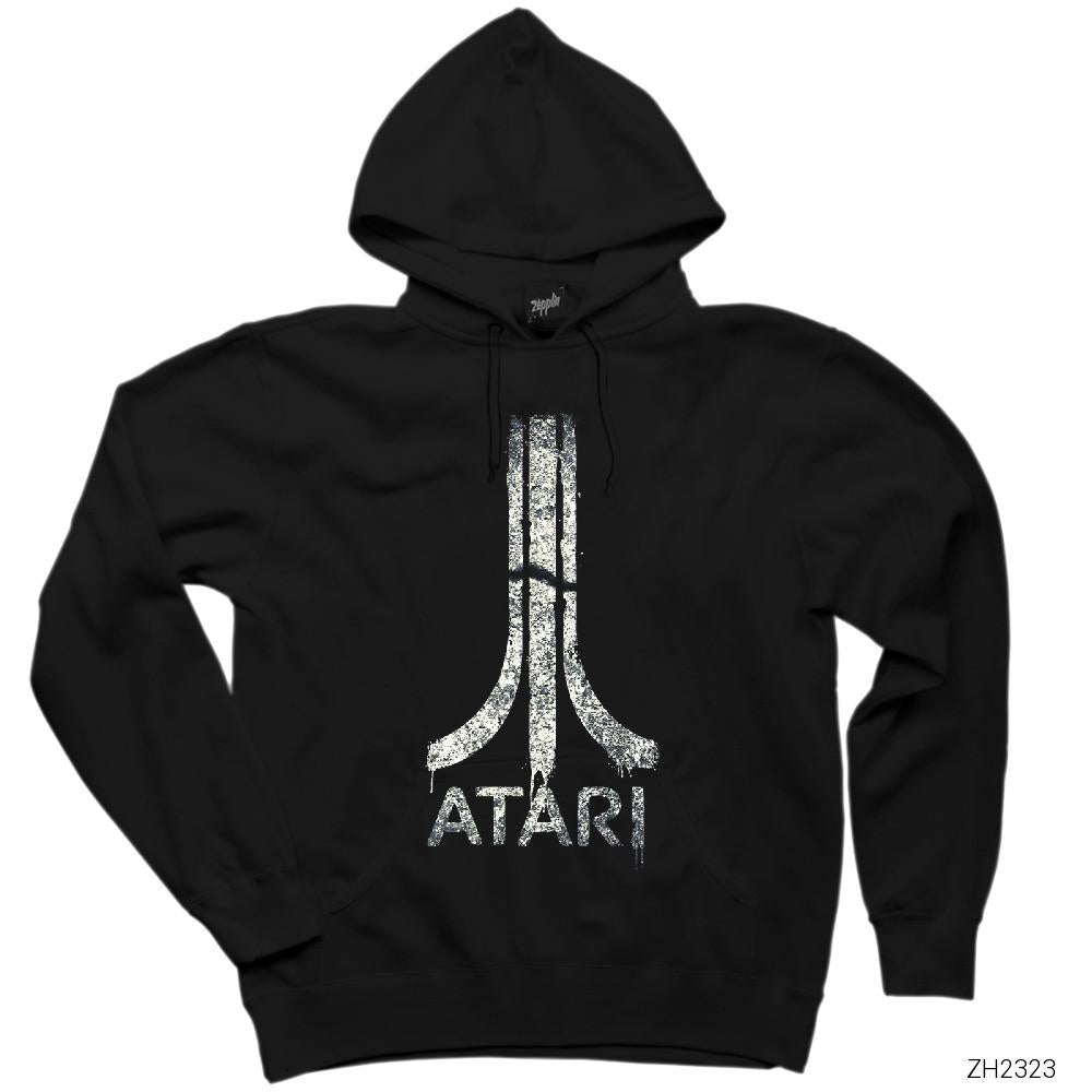 Atari Splash Siyah Kapşonlu Sweatshirt Hoodie
