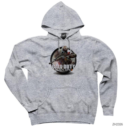 Call of Duty Black Ops II Gri Kapşonlu Sweatshirt Hoodie