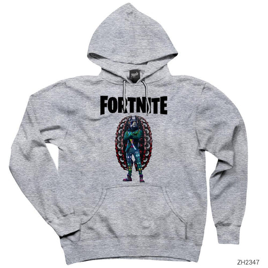 Fortnite Dj Yonde Gri Kapşonlu Sweatshirt Hoodie