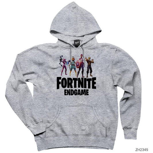 Fortnite Endgame Gri Kapşonlu Sweatshirt Hoodie