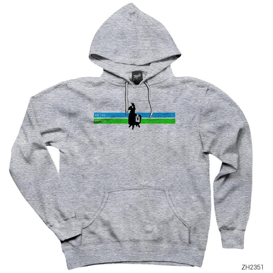 Fortnite Health Bar Gri Kapşonlu Sweatshirt Hoodie