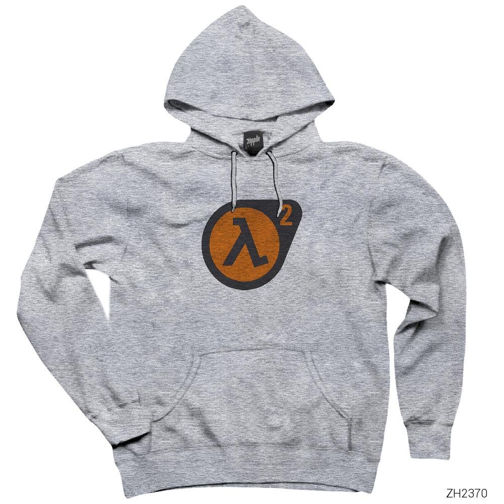 Half Life 2 Logo Gri Kapşonlu Sweatshirt Hoodie
