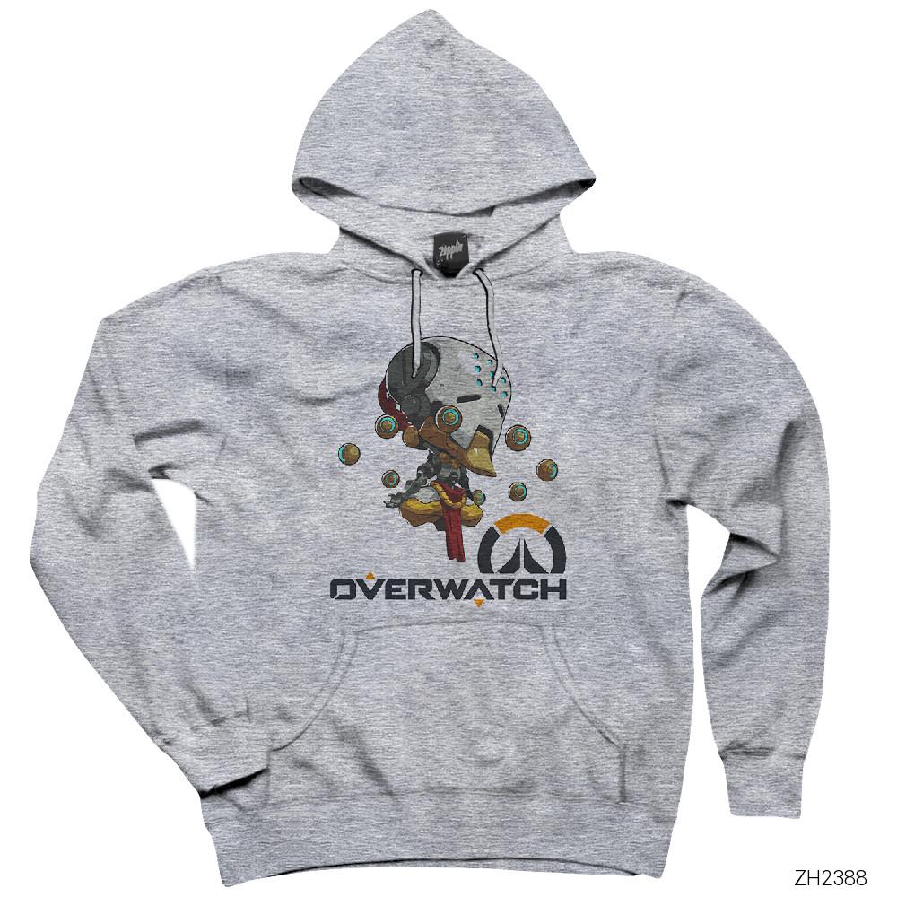 İndirimli Overwatch Zenyatta Cute Gri Kapşonlu Sweatshirt Hoodie