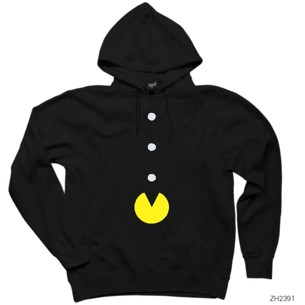 Pac-man Classic Siyah Kapşonlu Sweatshirt Hoodie