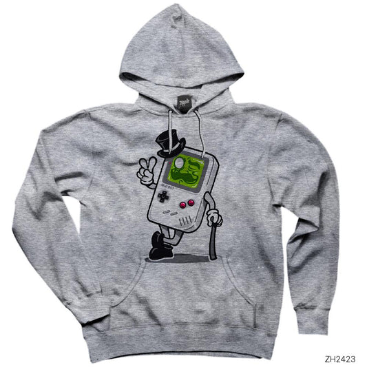 Tetris Man Gri Kapşonlu Sweatshirt Hoodie